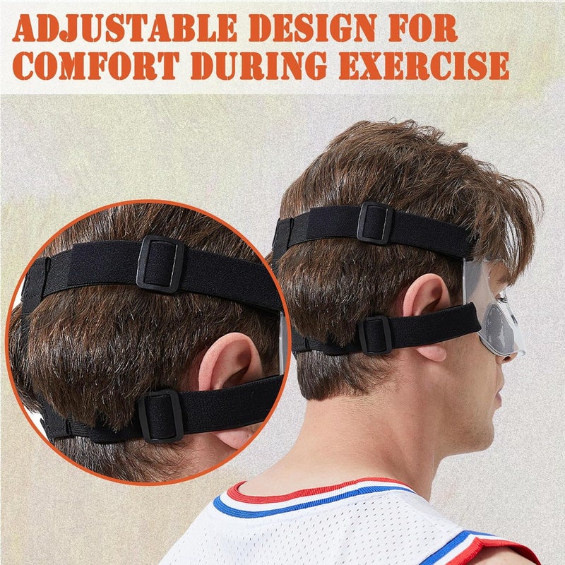 LENASETH Nose Guard for Broken Nose Baseball Softball Basketball Face Mask Adjustable Face Shield Masks with Padding Nose Guard Protects Nose and Eye from Injury for Men and Women - Image 4